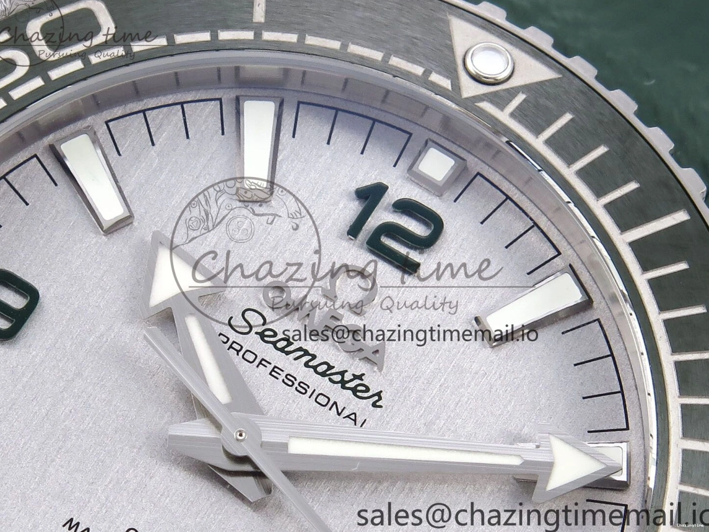 0513 Planet Ocean 43.5mm SS VSF 1:1 Best Edition Green Bezel White Dial on Green Rubber Strap A8900 Super Clone Unisex 7713